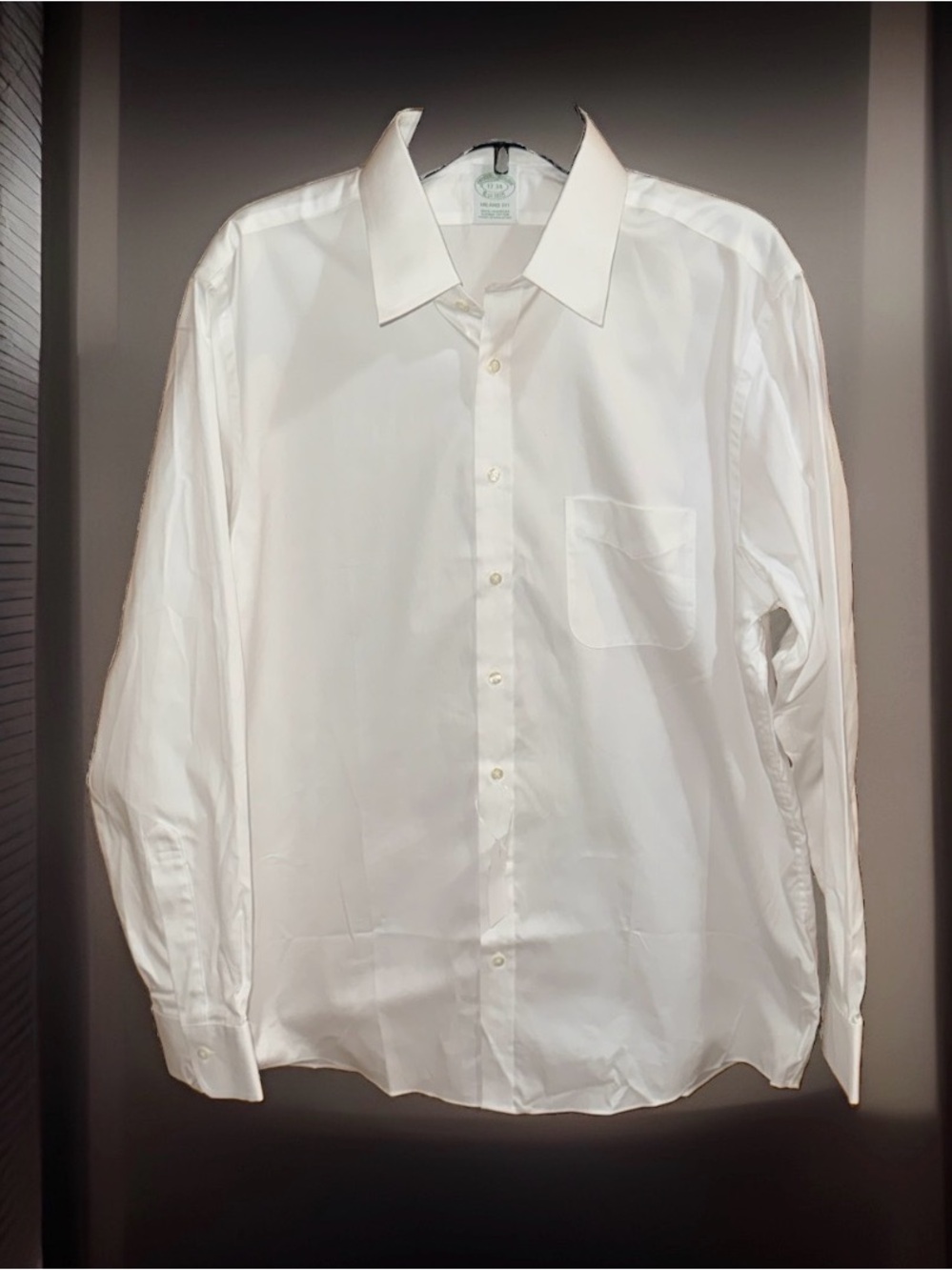 NWT Brooks Brothers Men’s White Men's Dress Shirt-Milano (Slim) Fit-17-34